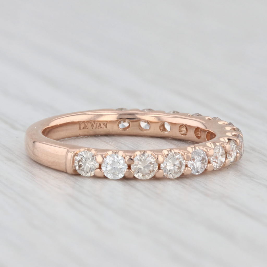 Light Gray Le Vian 0.90ctw Diamond Wedding Band Stackable Anniversary Ring 14k Rose Gold