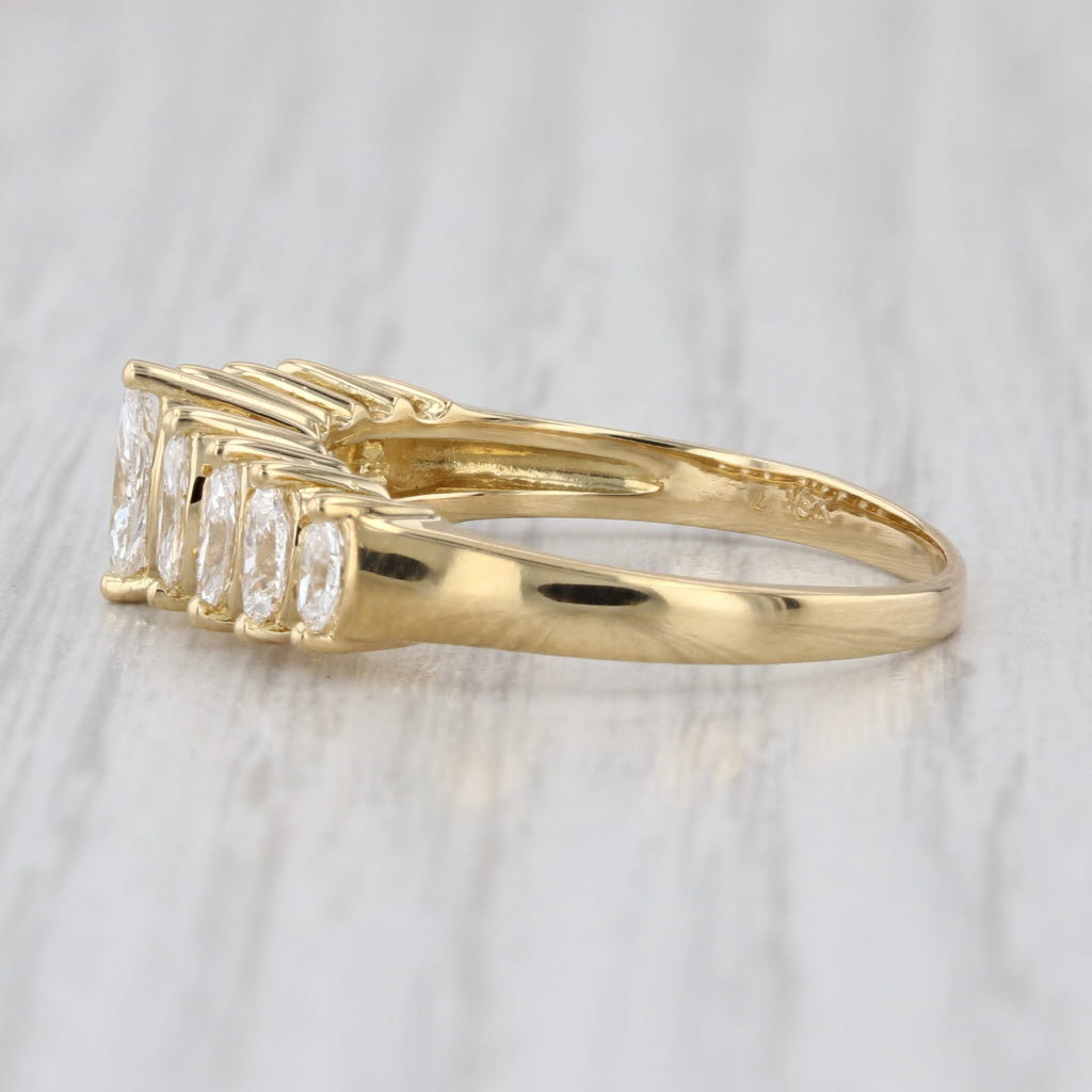 1ctw Marquise Rooftop Diamond Ring 18k Gold Size 8.25 Anniversary Stackable