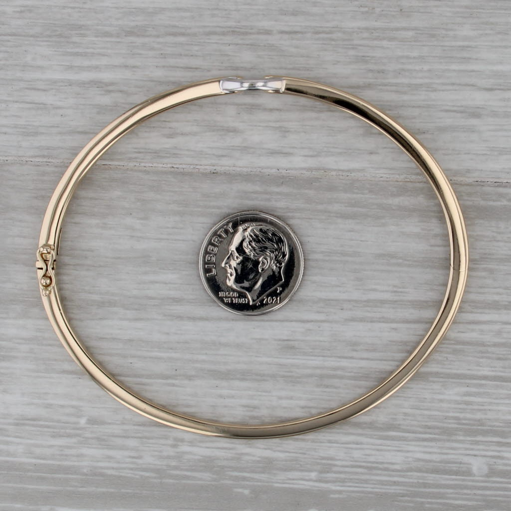Audry Rose 2-Toned Buckle Bangle Bracelet 14k Yellow White Gold 7.5"