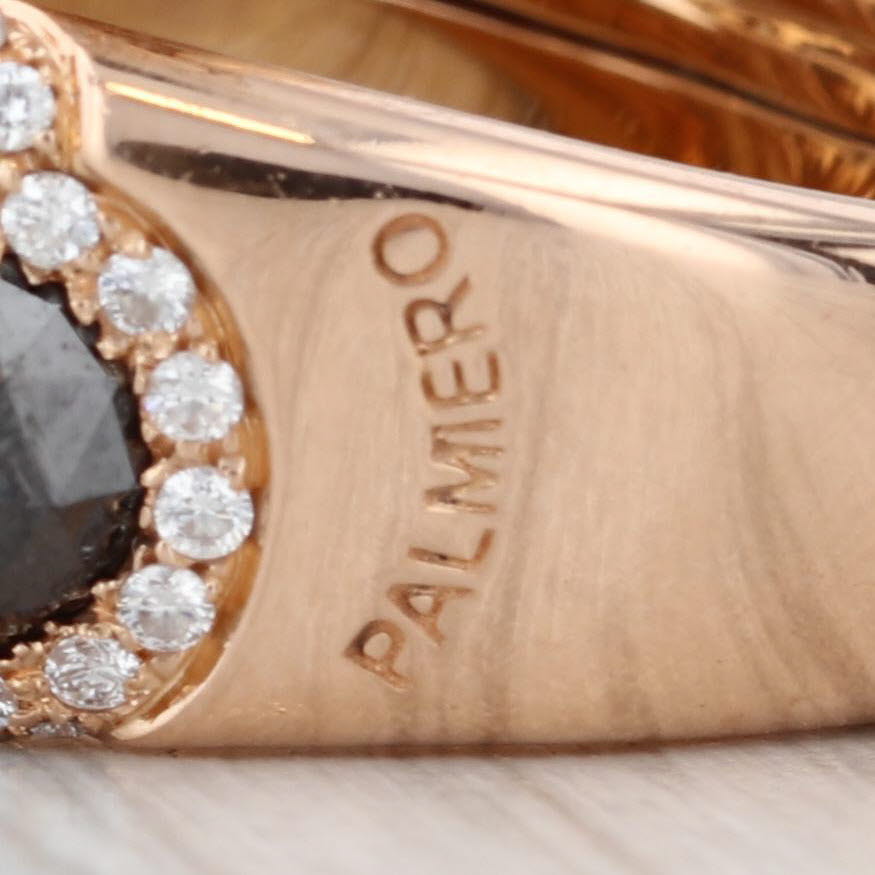 Palmiero 9.27ctw Black White Diamond Knot Ring 18k Yellow Gold Size 7 Cocktail