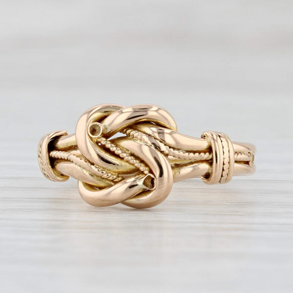 Light Gray Antique Love Knot Ring 18k Yellow Gold Size 5.25