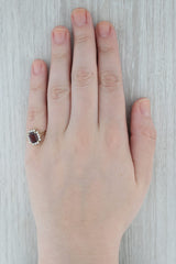 2.20ctw Emerald Cut Garnet Diamond Halo Ring 14k Yellow Gold Size 6.5 Engagement