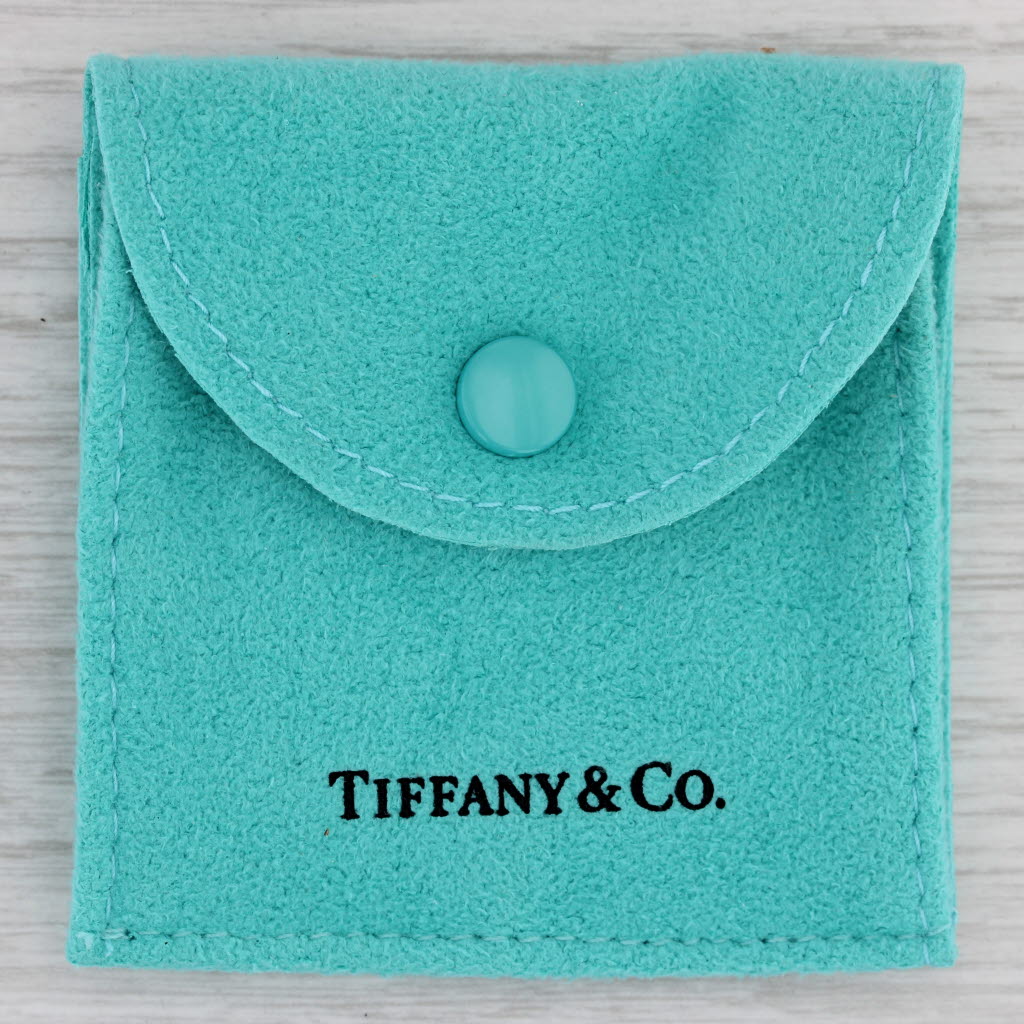 Medium Turquoise Classic Tiffany & Co Wedding Band 18k Yellow Gold Size 8.25 Ring 1999 with Pouch