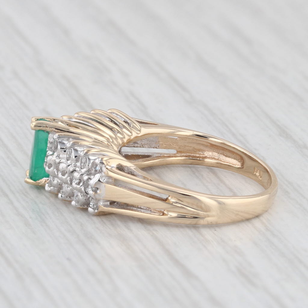 Light Gray 0.57ctw Marquise Emerald Diamond 14k Yellow Gold Size 4.5 Ring