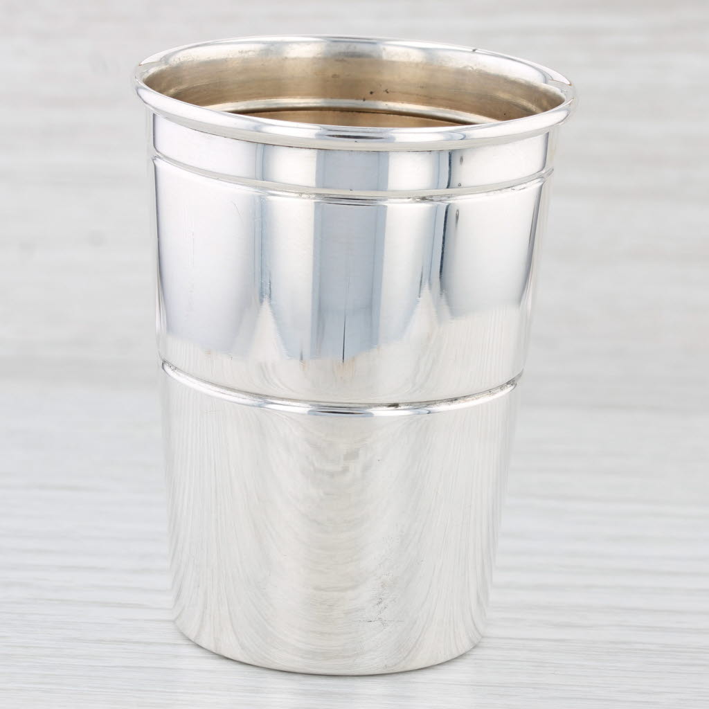 Light Gray Webster 8522 Shot Glass Double Jigger Sterling Silver Gold Wash 2.5" Vintage