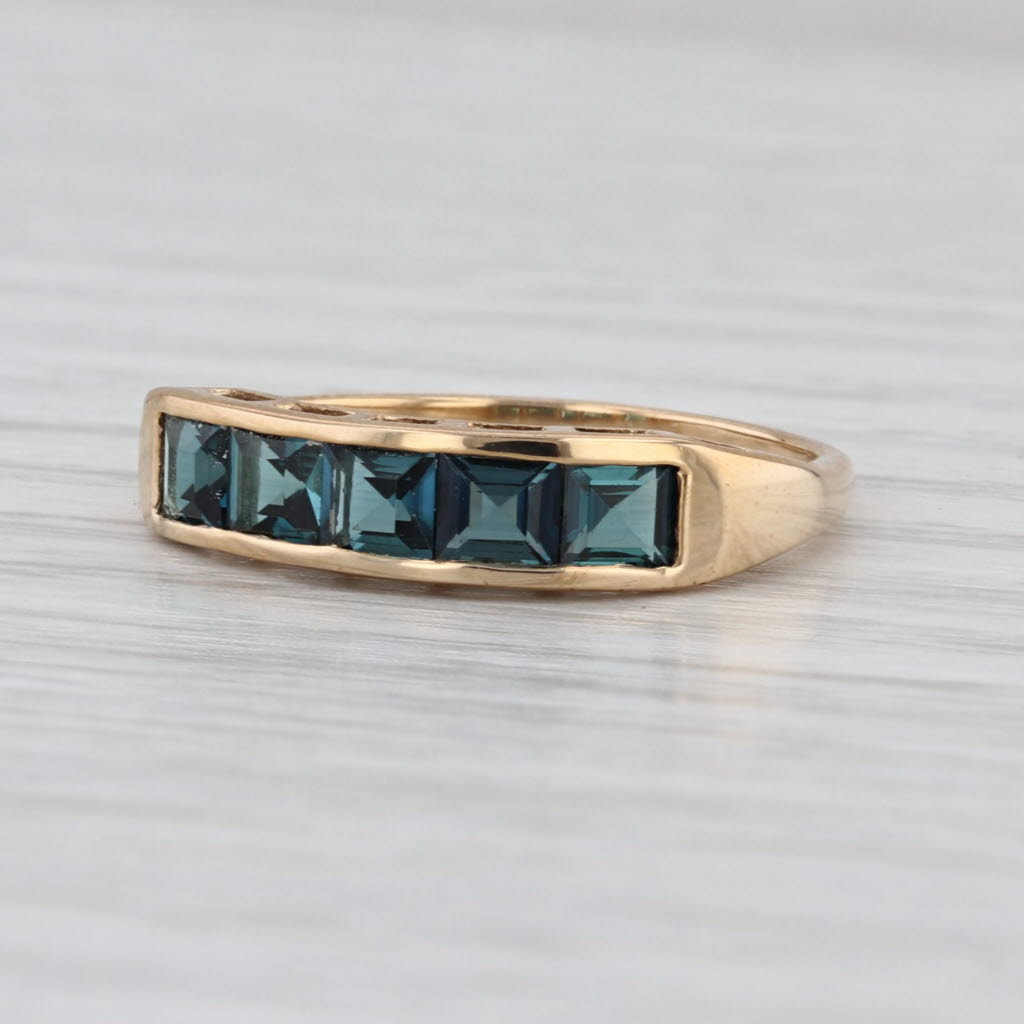 1.05ctw Indicolite Tourmaline Ring 10k Gold Size 7 COA Jacque Christie Stackable