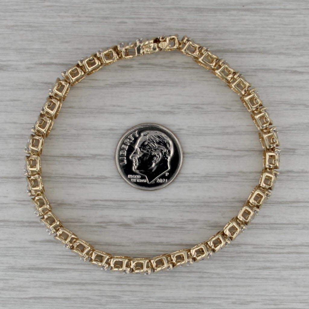 4.20ctw Diamond Tennis Bracelet 10k Yellow Gold 7" 10.6mm