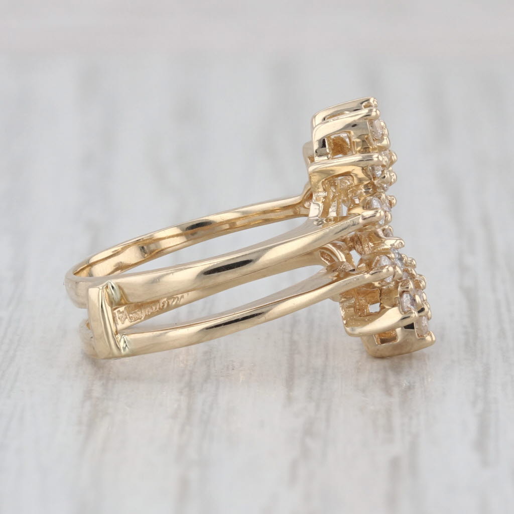 0.40ctw Diamond Ring Jacket Enhancer Bridal 14k Yellow Gold Size 5.5