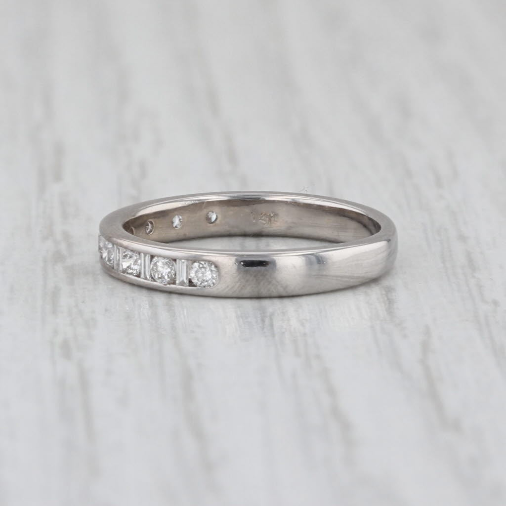 0.30ctw Diamond Wedding Band 14k White Gold Size 4.75 Stackable Ring