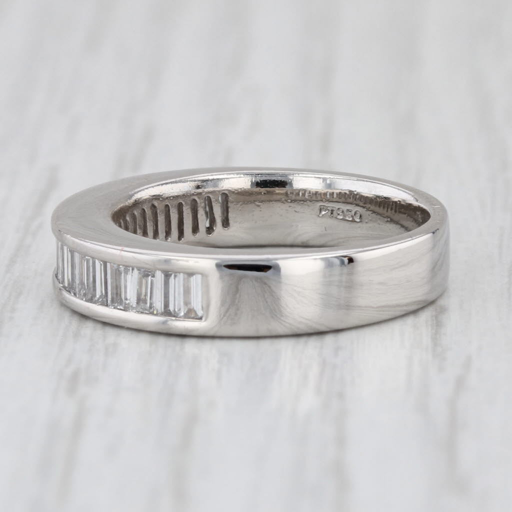 1.05ctw Channel Set Baguette Wedding Band Platinum Size 7 Anniversary Ring