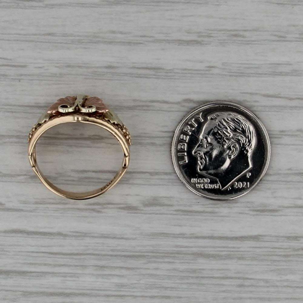 Black Hills Gold Butterfly Ring 10k Yellow Green Rose Gold Size 4.5 Dakota West
