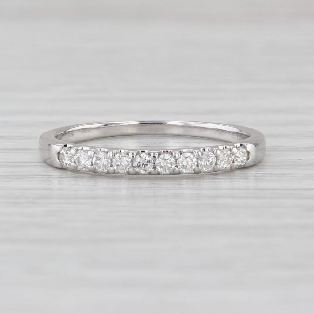 0.20ctw Diamond Wedding Band 14k White Gold Size 7.5 Ring Stackable Anniversary