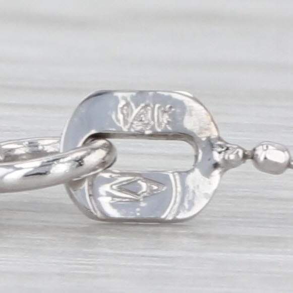 Bead Chain Necklace 14k White Gold 16" 0.8 mm