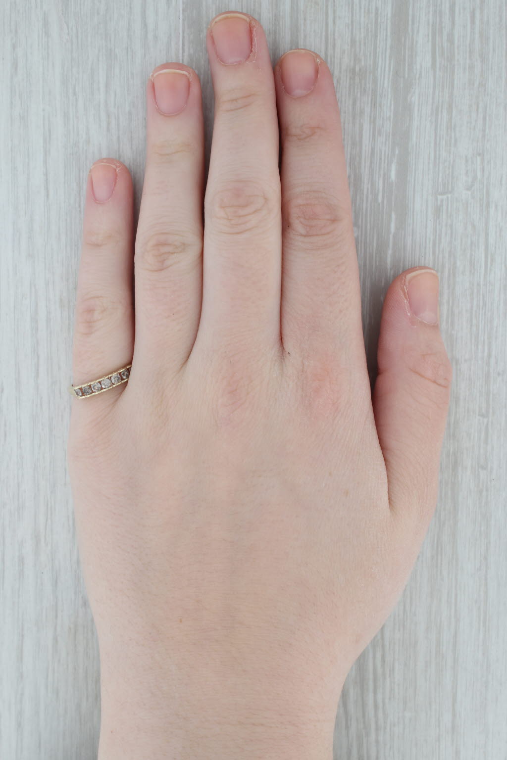 Gray 0.50ctw Diamond Wedding Band 10k Yellow Gold Sz 7.25 Stackable Anniversary Ring