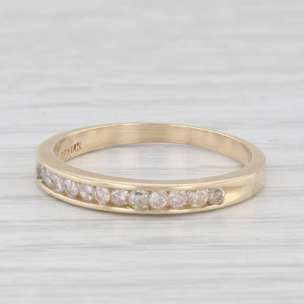 Light Gray 0.24ctw Diamond Wedding Band 14k Yellow Gold Size 6.25 Stackable Band