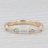 New Emerald Diamond Ring 10k Yellow Gold Stackable Wedding Size 7.25