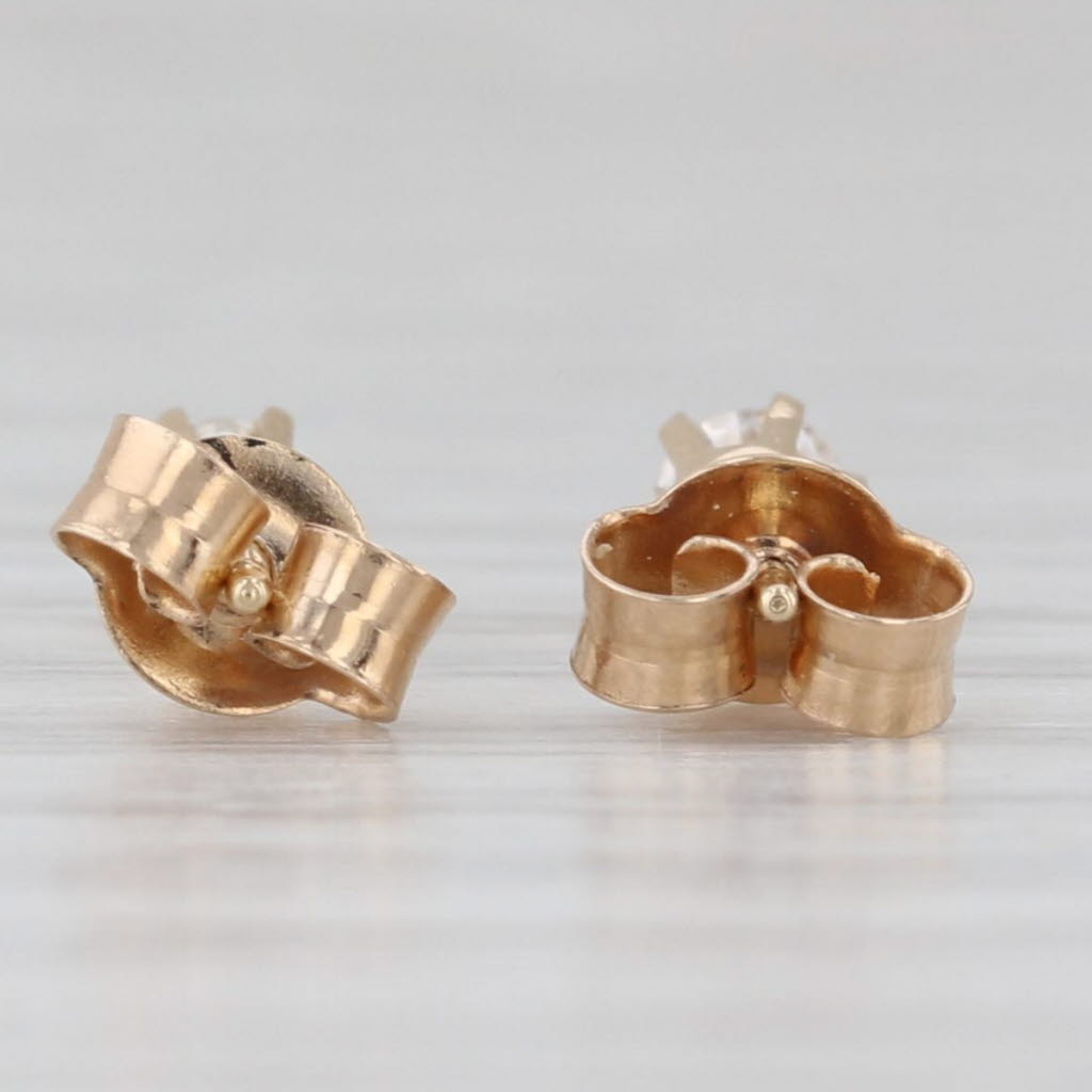 Light Gray 0.19ctw Diamond Round Solitaire Stud Earrings 14k Yellow Gold
