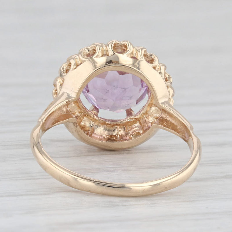 1.50ct Round Light Purple Amethyst Solitaire Ring 14k Yellow Gold Size 5.5
