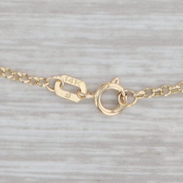 Sapphire Tourmaline Briolette Lariat Necklace 14k Yellow Gold Rolo Chain 16"