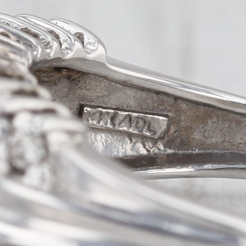 0.98ctw Diamond 3-Band Ring 14k White Gold Size 8