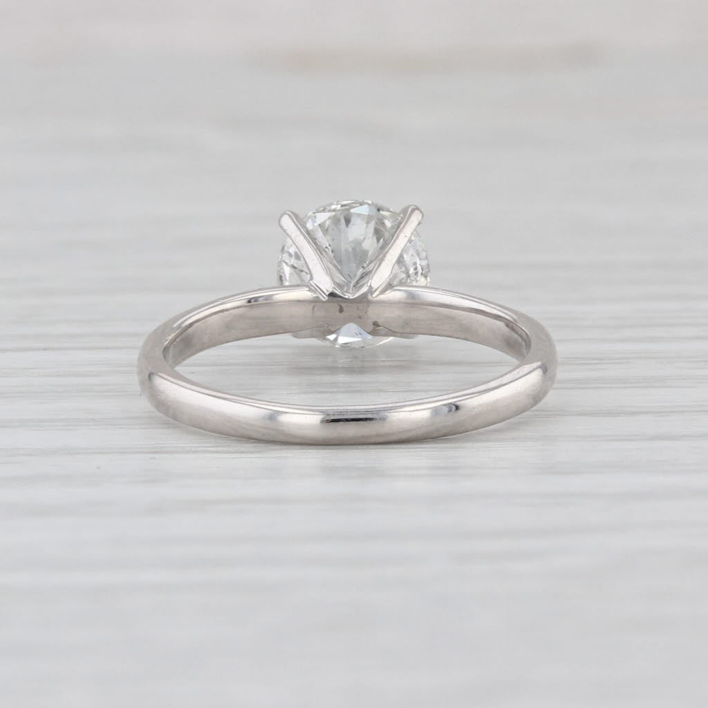 GSI Card 0.46ct Round Diamond Solitaire Engagement Ring 14k White Gold Size 5.5