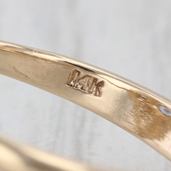 1.65ctw Blue Sapphire Diamond Halo Ring 14k Yellow Gold Size 6.5 Engagement