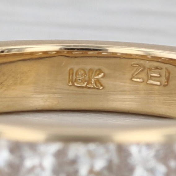 1.09ctw Diamond Channel Set Wedding Band 18k Yellow Gold Sz 6.75 Stackable Ring