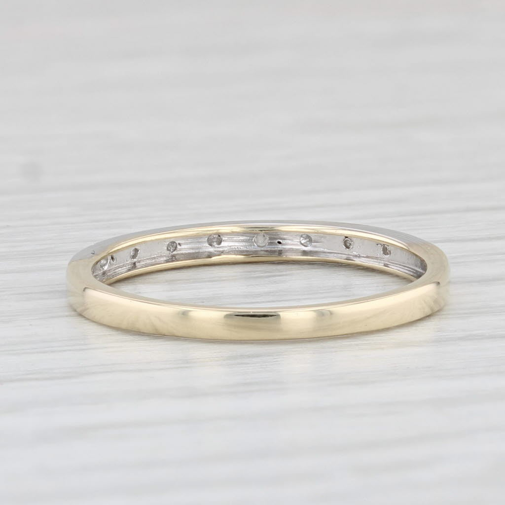 Light Gray Diamond Wedding Band 10k Yellow Gold Size 7 Stackable Ring