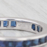 1.96ctw Blue Sapphire Eternity Band 18K White Gold Wedding Stackable Ring