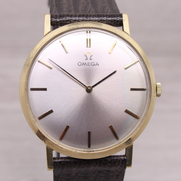 Vintage 1970's Omega 14k Solid Gold 33mm Mens Dress Watch cal