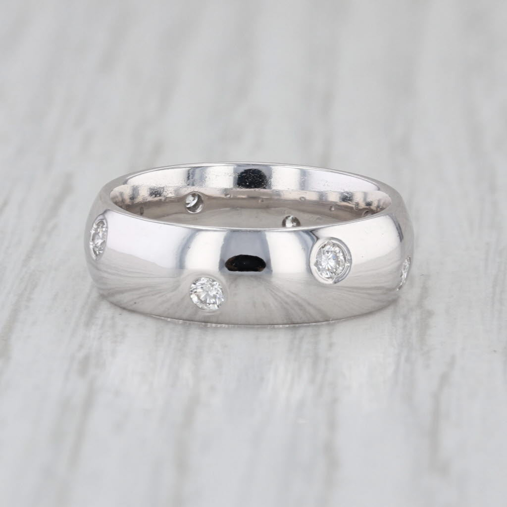 0.31ctw Diamond Dots Ring 14k White Gold Size 5.5 Wedding Band Stackable