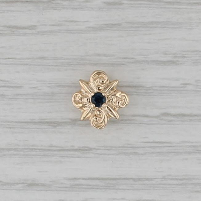 Old Victoria 0.15ct Sapphire Slide Bracelet Charm 14k Yellow Gold Vintage