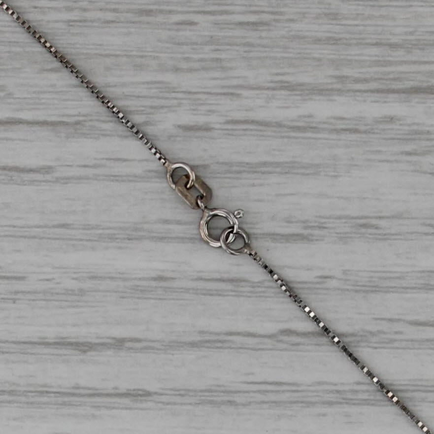 1.75 Lab Created Sapphire Diamond Pendant Necklace 10k White Gold 18" Box Chain