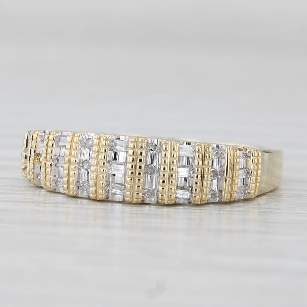0.16ctw Diamond MOM Ring 10k Yellow Gold Stackable Band Size 7