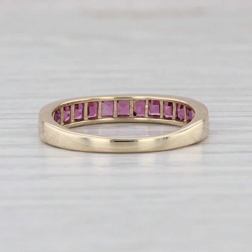 0.64ctw Rhodolite Garnet Ring 10k Yellow Gold Size 8 Stackable Wedding Band