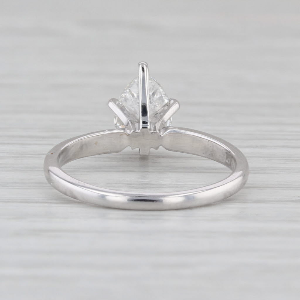 1.03ct Pear Brilliant Diamond Solitaire Engagement Ring 14k White Gold Size 6.25
