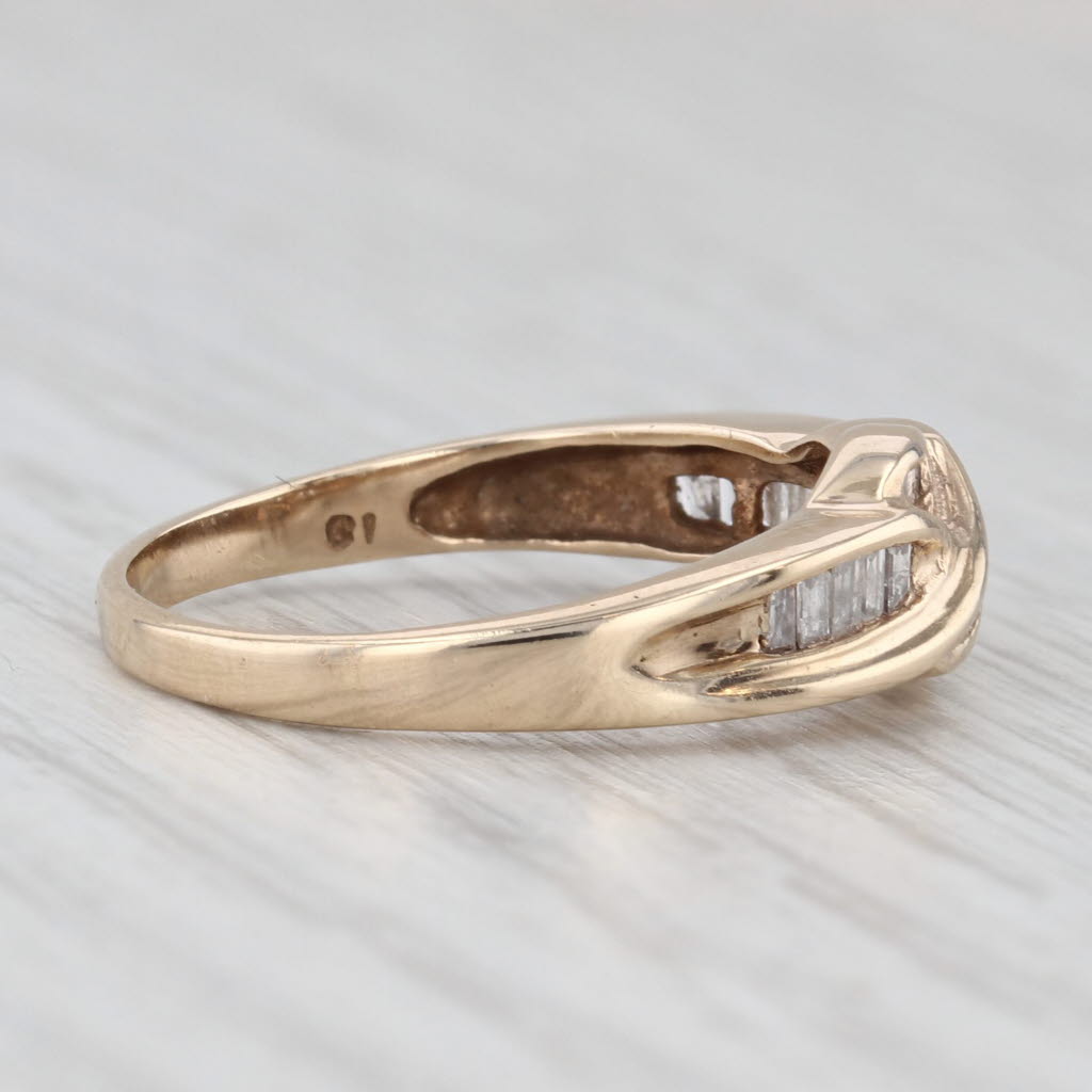 Light Gray 0.35ctw Diamond Knot Ring 10k Yellow Gold Size 7.25