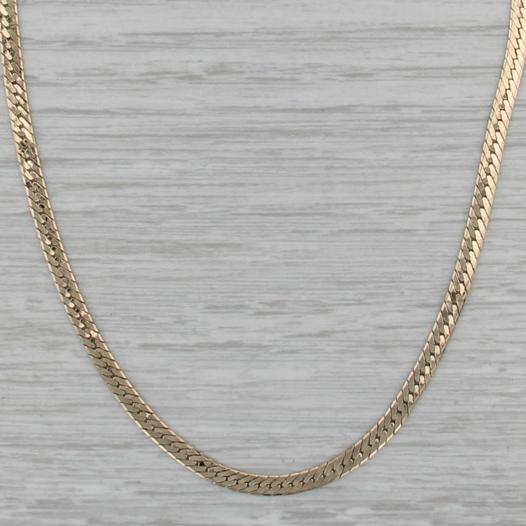 Herringbone Chain Necklace 14k Yellow Gold 19" 3mm