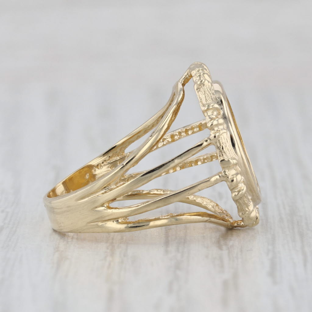 1989 Authentic Chinese Panda Coin Ring 1/20 Fine Gold 14k 5 Yuan Size 7