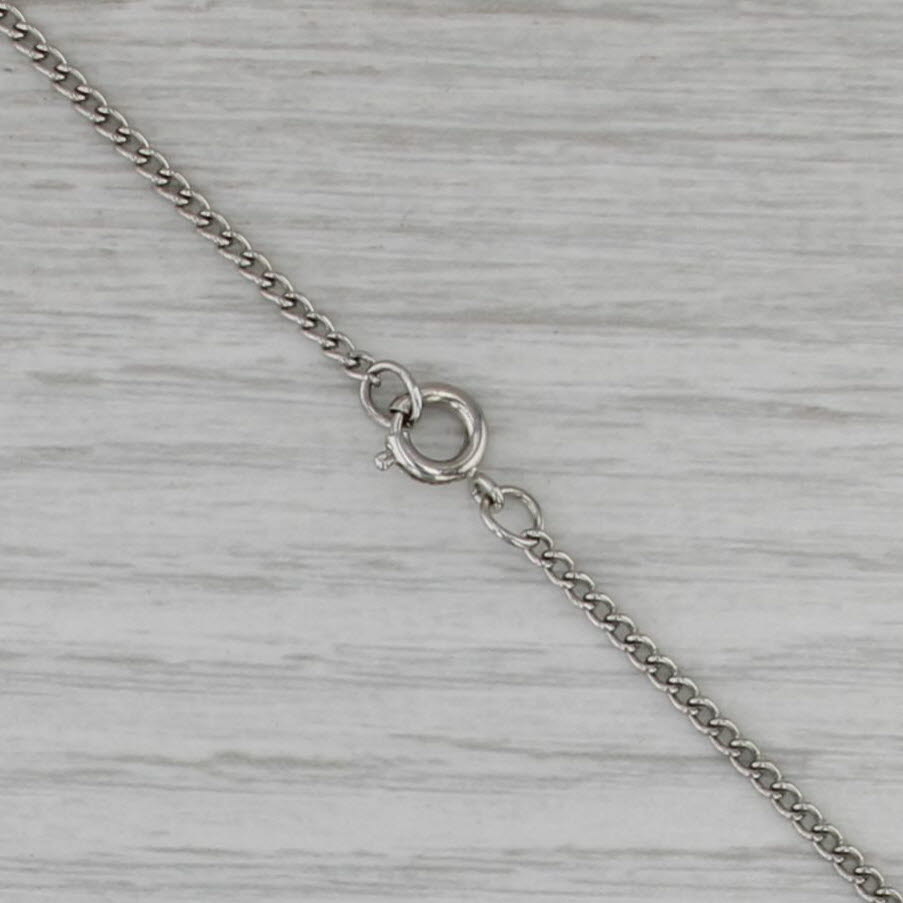 Turquoise Pendant Necklace Sterling Silver 16" Curb Chain Oval Cabochon