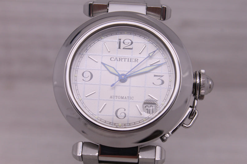 Pasha de Cartier ref.2324 35mm Stainless Steel Automatic Watch Grid Dial