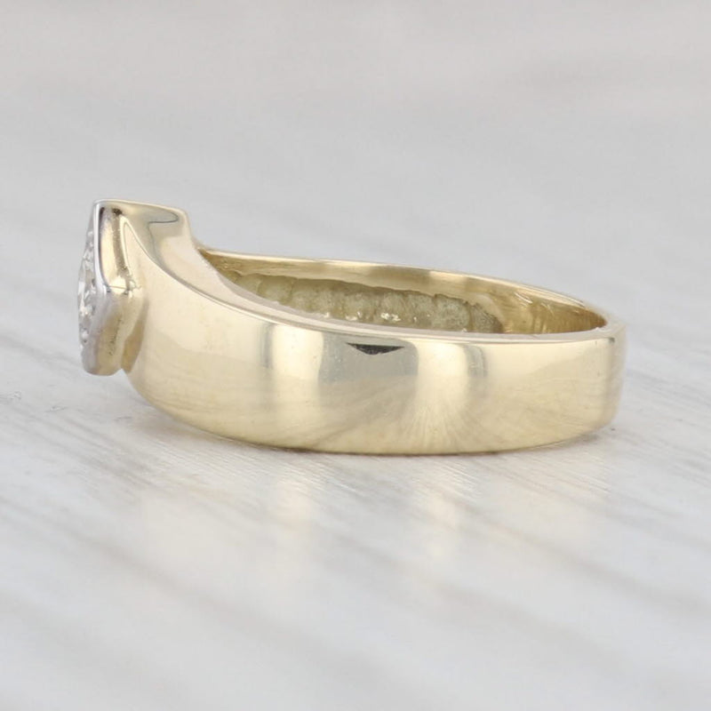 0.10ct Round Diamond Solitaire Ring 14k Yellow Gold Size 3.5