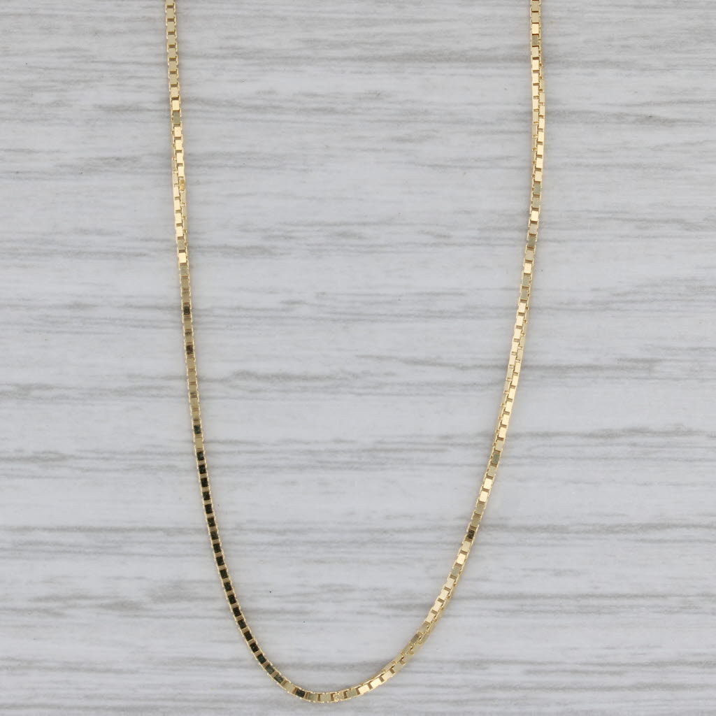 Gray New Box Chain Necklace 10k Yellow Gold 20" 0.9mm