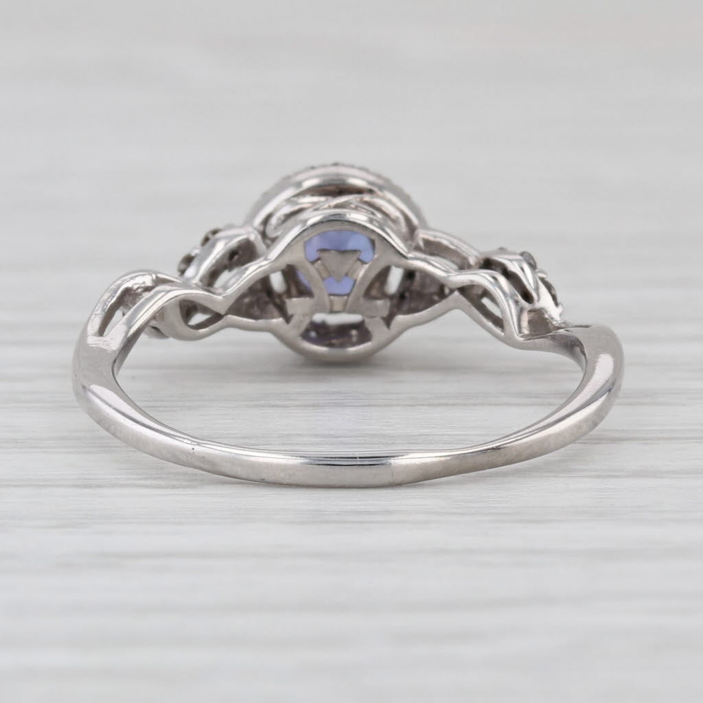 Le Vian 0.70ctw Tanzanite Diamond Halo Ring 14k White Gold Size 8.5 Engagement