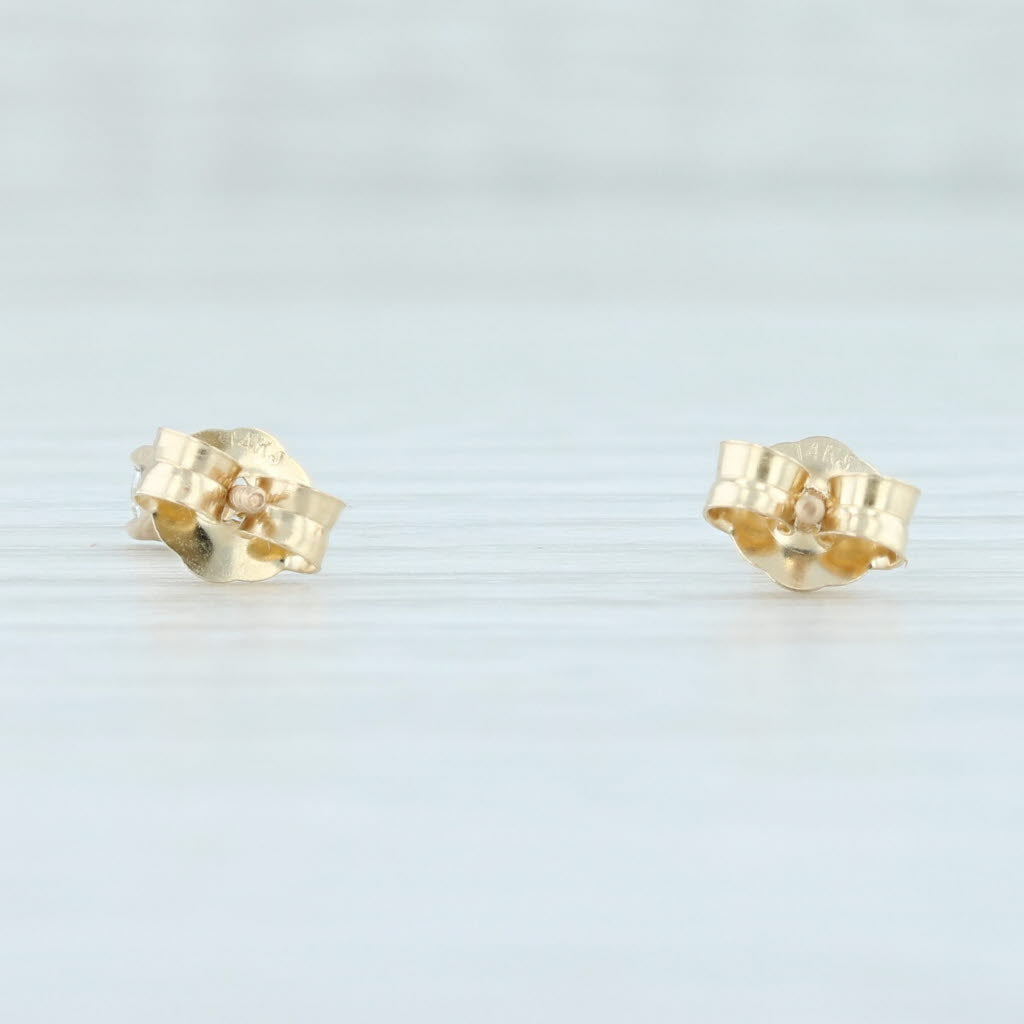 Light Gray New Diamond Stud Earrings 0.21ctw 14k Yellow Gold Round Solitaire Pierced Studs