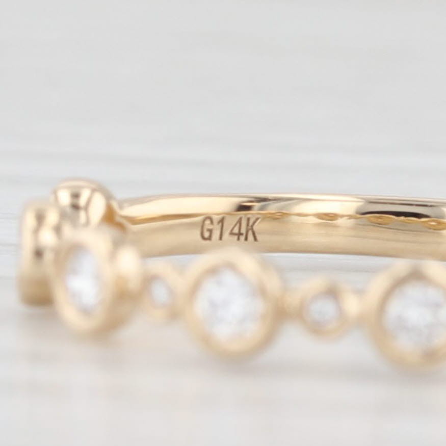 Light Gray New 0.20ctw Diamond Wedding Band 14k Yellow Gold Stackable Anniversary Ring 6.5