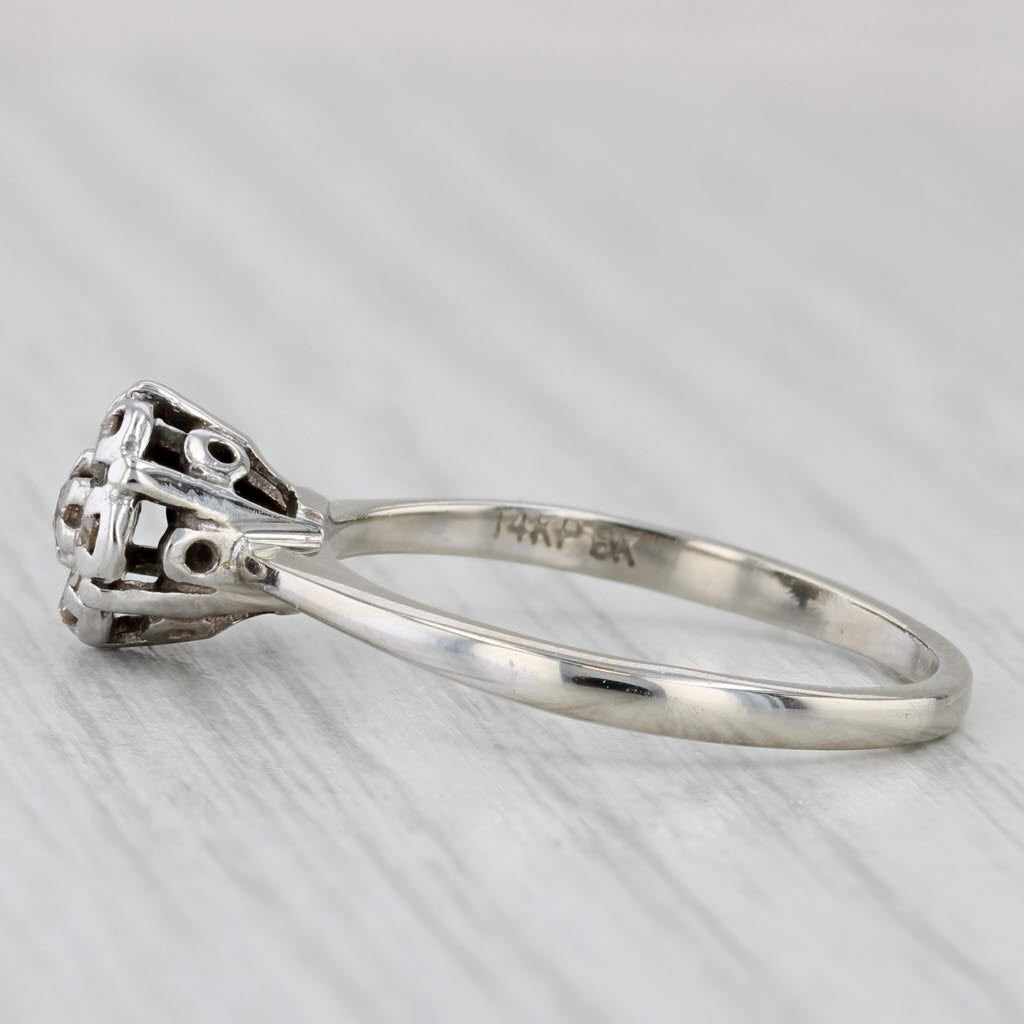 Light Gray Vintage 0.23ctw Diamond Engagement Ring 14k Yellow Gold Size 8