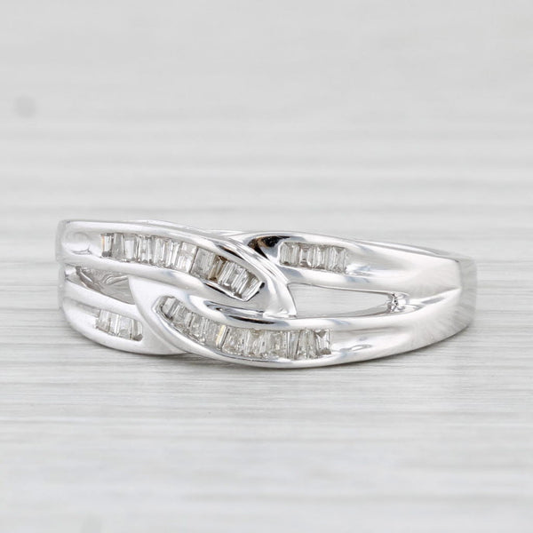 0.25ctw Diamond Knot Ring 10k White Gold Size 7 Wedding Band