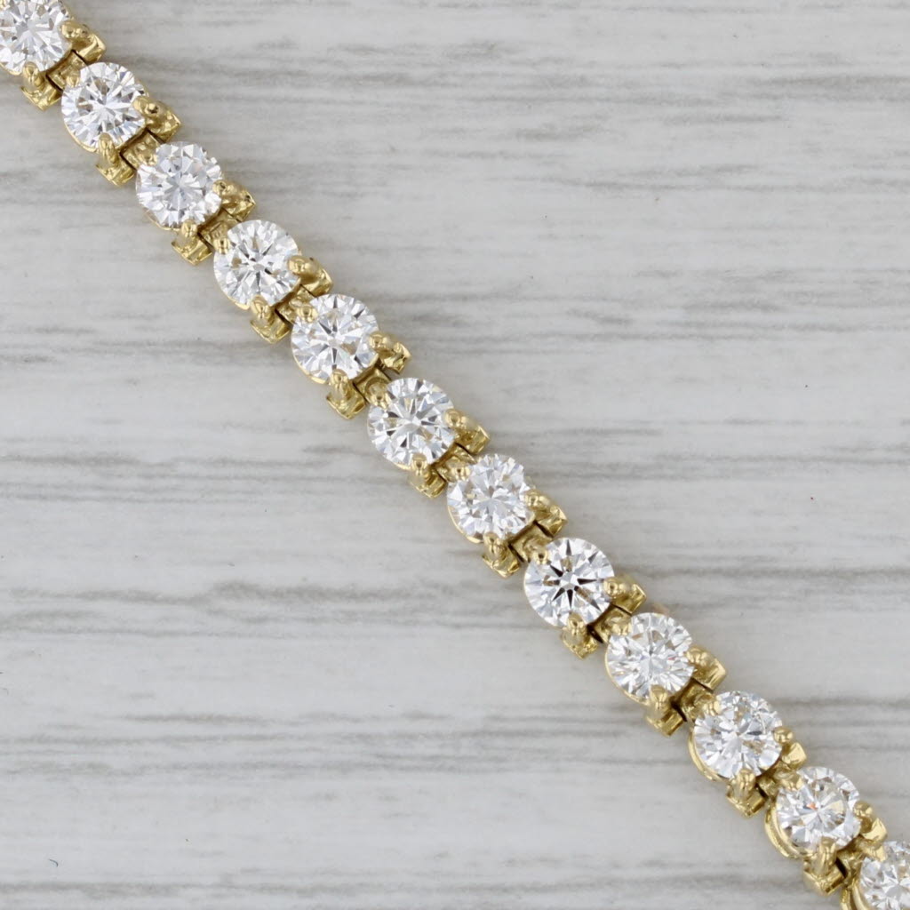 Gray 7ctw VS2 Diamond Tennis Bracelet 18k Yellow Gold 7" 4.2mm