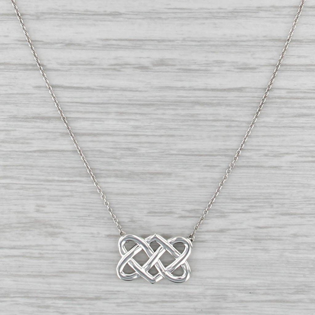 Tiffany Paloma Picassi Celtic Love Knot Pendant Necklace Pouch Sterling Silver